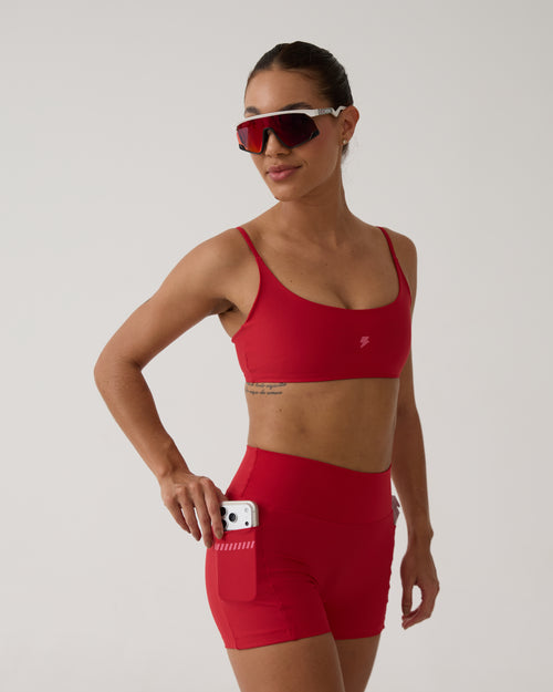 Short com Bolso Run Club - Vermelho
