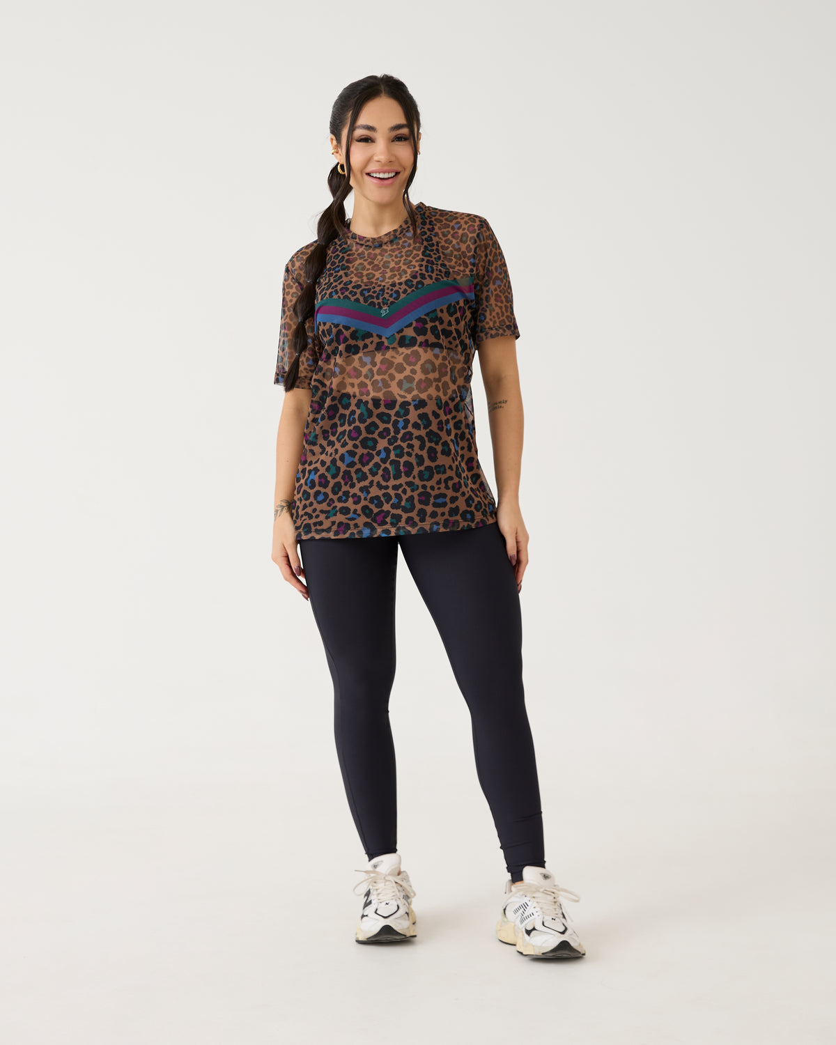 Camisão de Tule Estampado - Onça Color