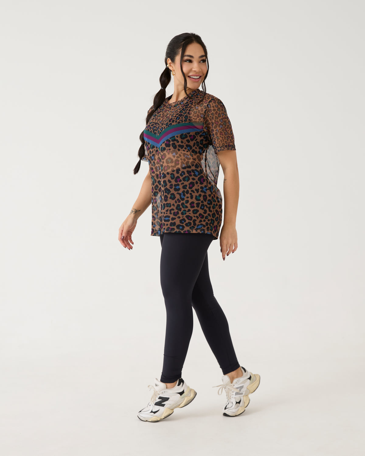 Camisão de Tule Estampado - Onça Color