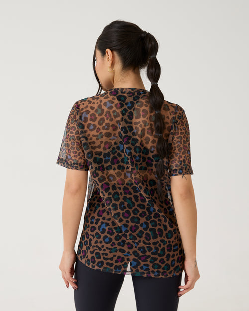 Camisão de Tule Estampado - Onça Color