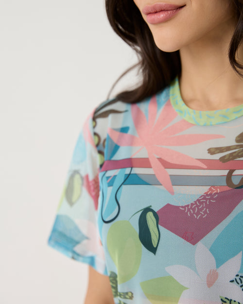 Camisão de Tule Estampado - Organic