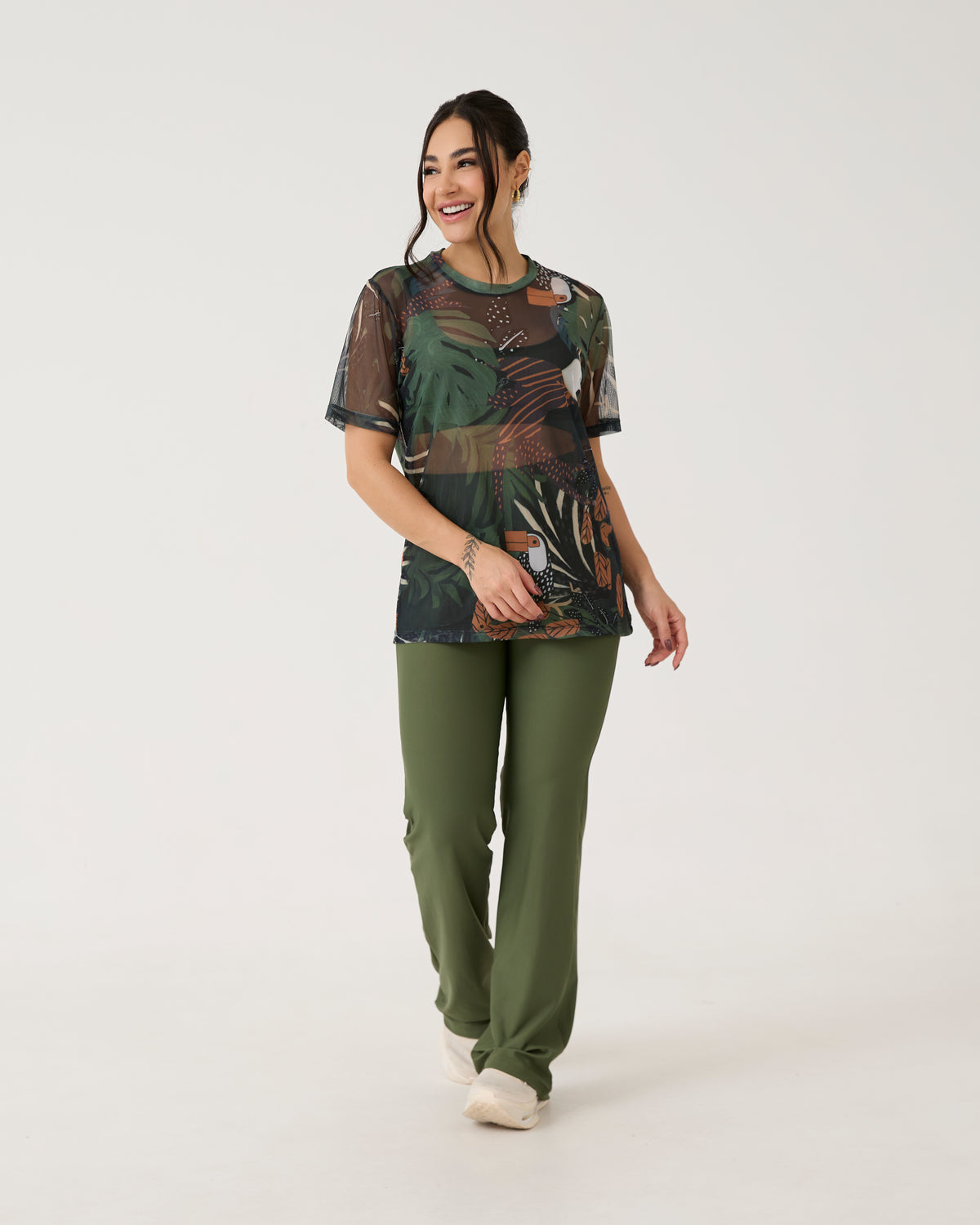 Camisão de Tule Estampado - Tucano
