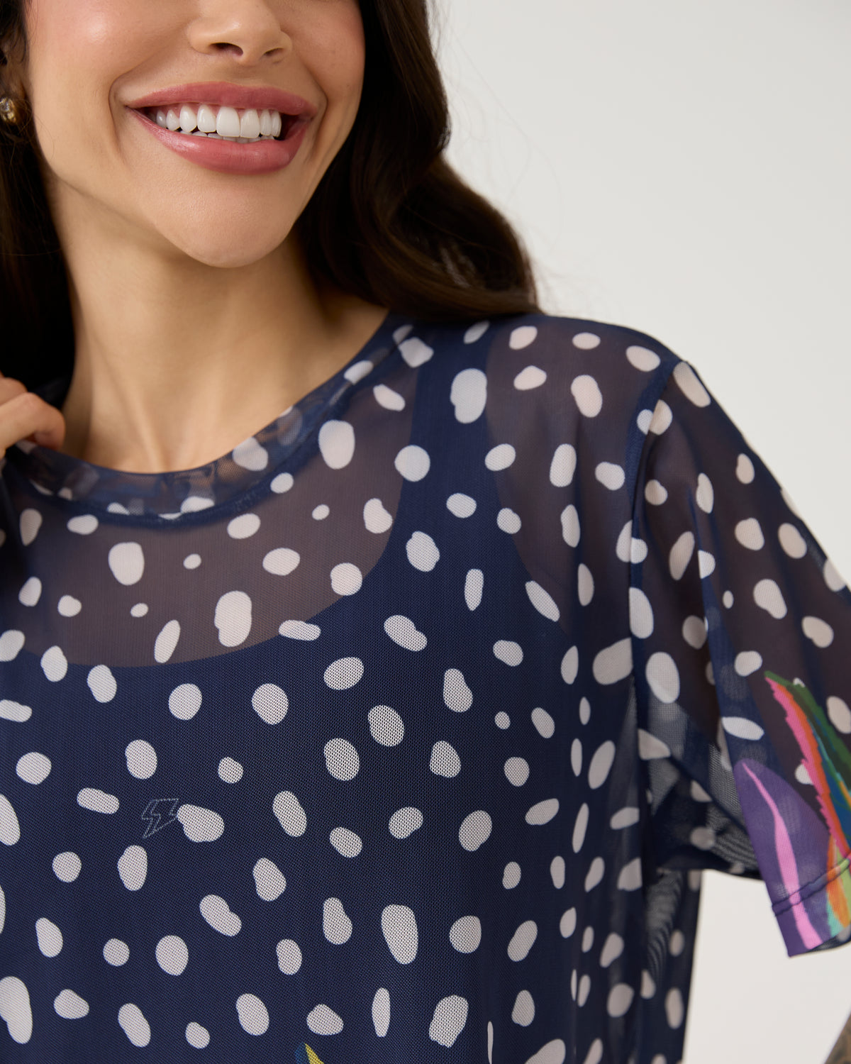 Camisão de Tule Estampado - Folhagem Colors
