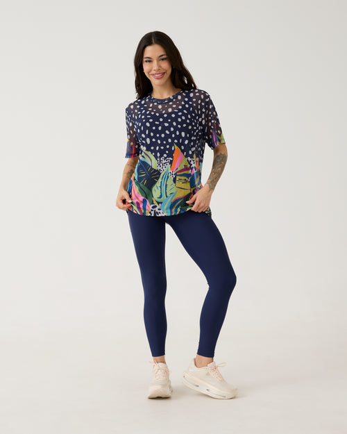 Camisão de Tule Estampado - Folhagem Colors