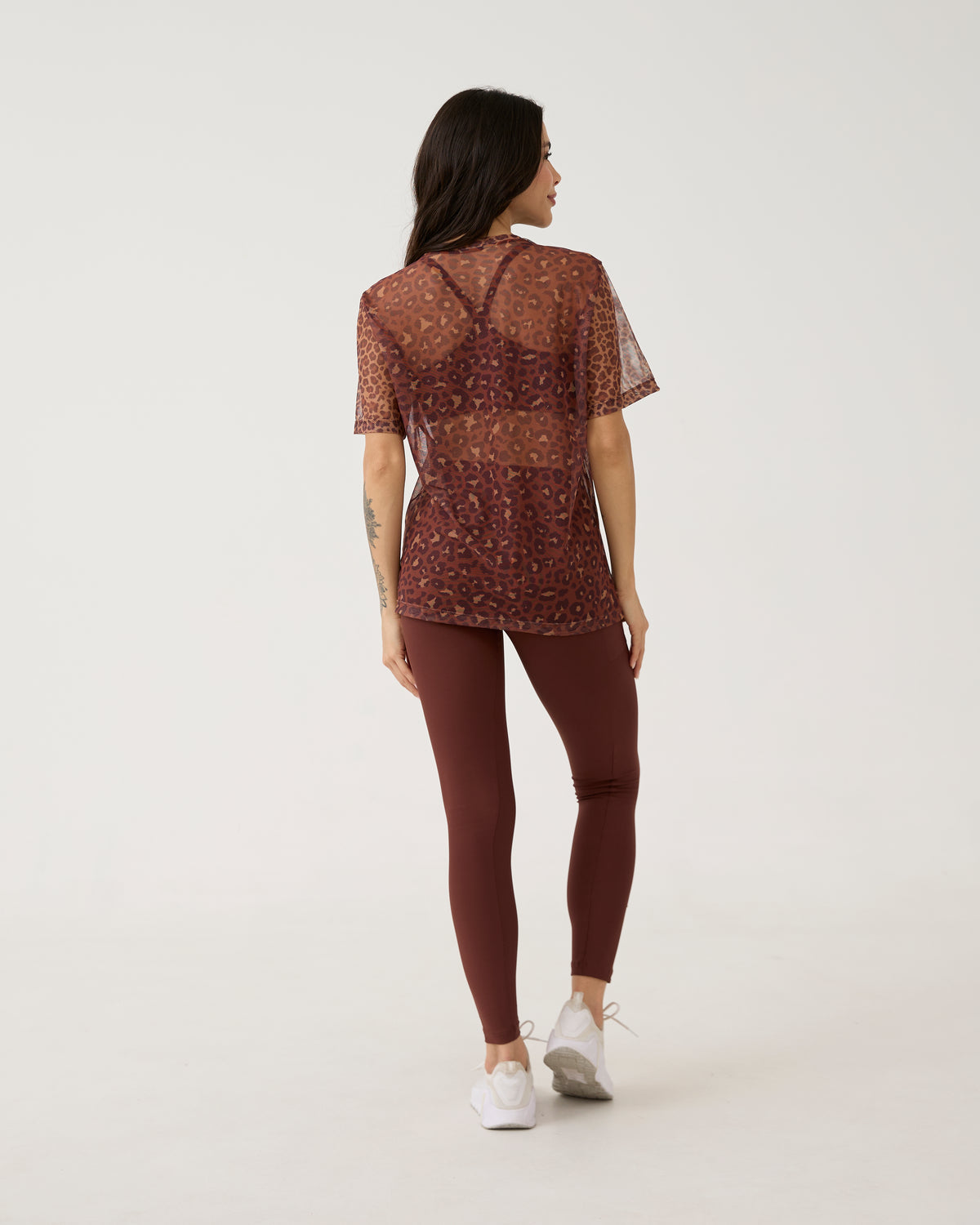 Camisão de Tule Estampado - Onça Chocolate