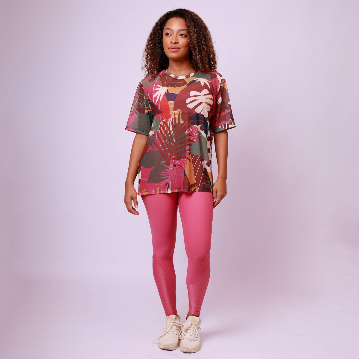Camisão de Tule Estampado - Patch Forest