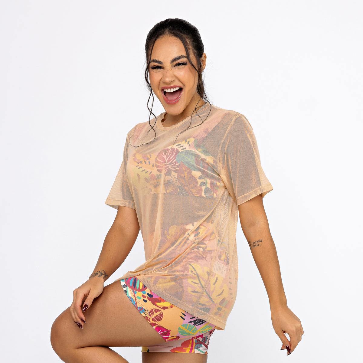 Camisão de Tule - Caramelo Claro