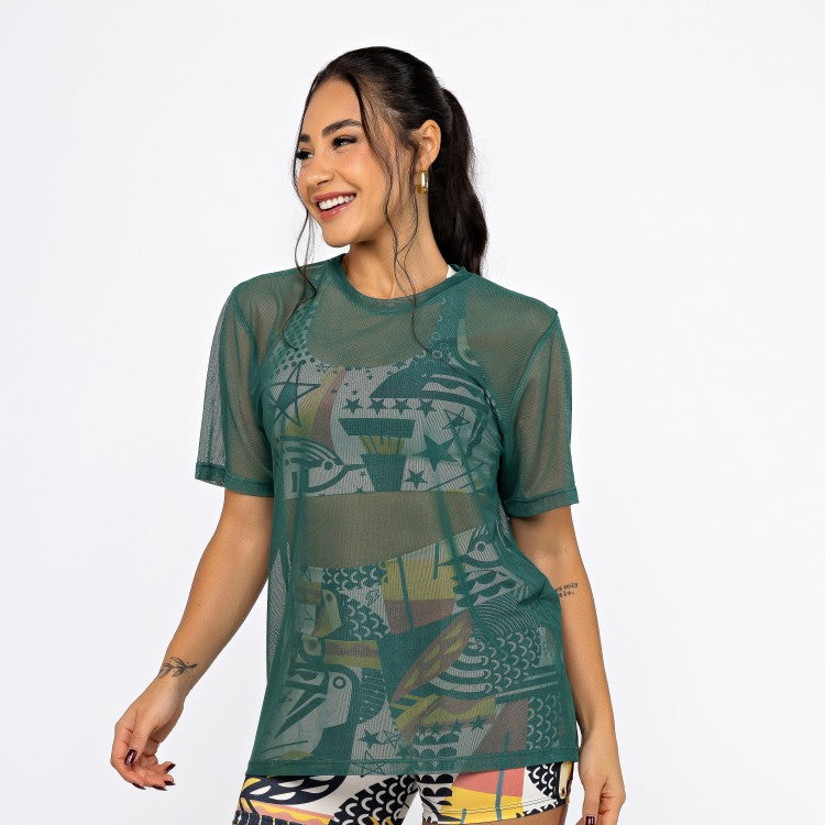 Camisão de Tule - Verde Jungle