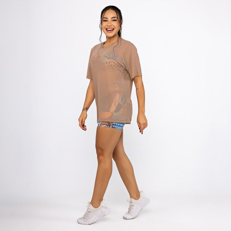 Camisão de Tule - Caramelo Claro