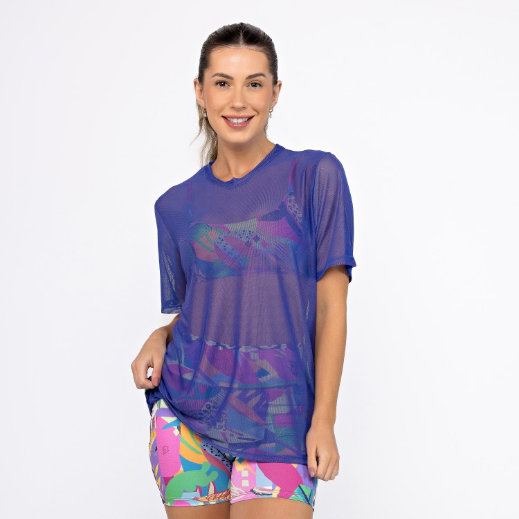 Camisão de Tule - Azul Bic