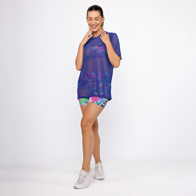 Camisão de Tule - Azul Bic