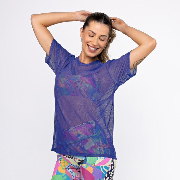 Camisão de Tule - Azul Bic