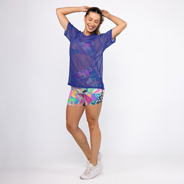 Camisão de Tule - Azul Bic