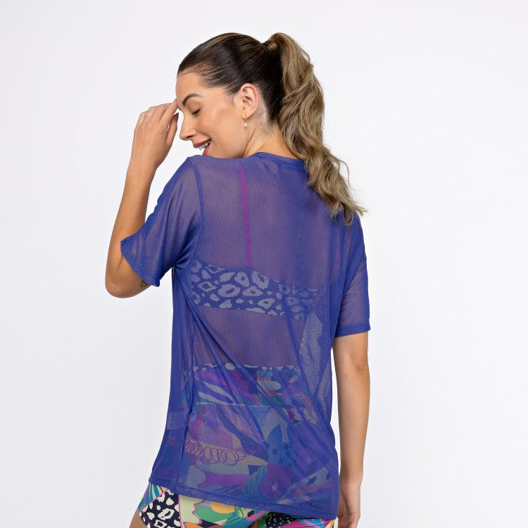 Camisão de Tule - Azul Bic