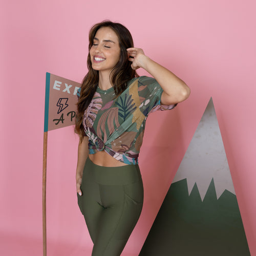 Camisão de Tule Estampado - Mountain Leaf