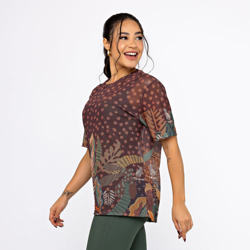 Camisão de Tule Estampado - Choco Forest