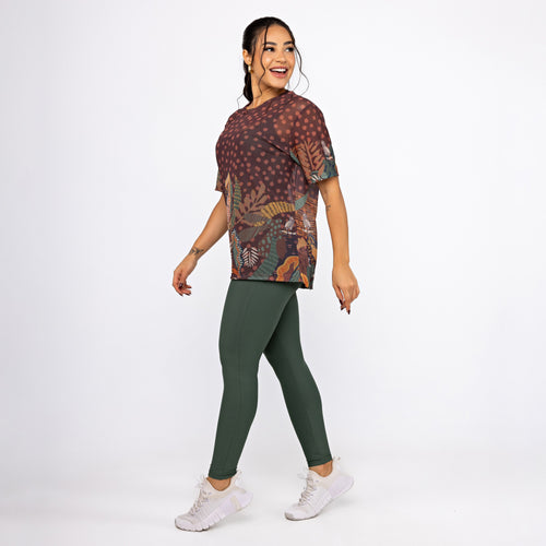 Camisão de Tule Estampado - Choco Forest
