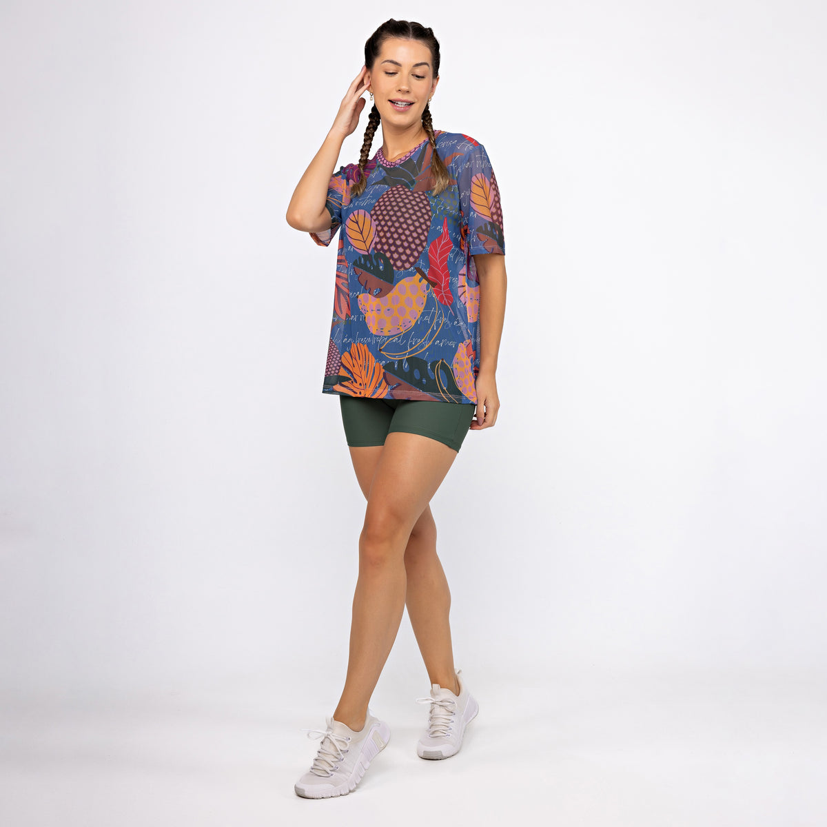 Camisão de Tule Estampado - Tropical Fresh