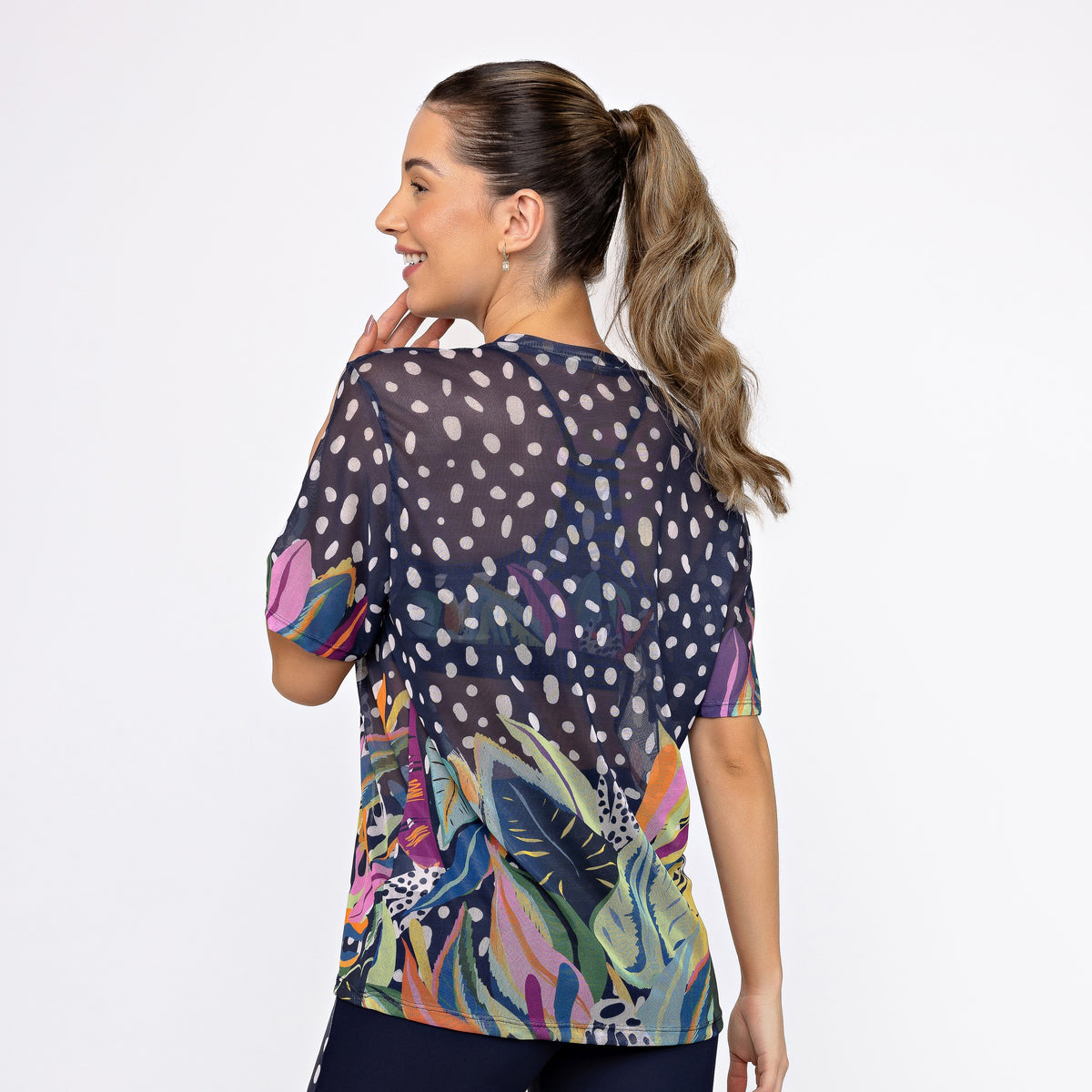 Camisão de Tule Estampado - Folhagem Colors