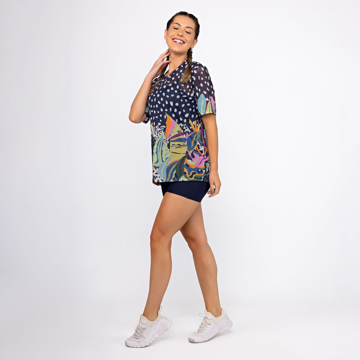Camisão de Tule Estampado - Folhagem Colors