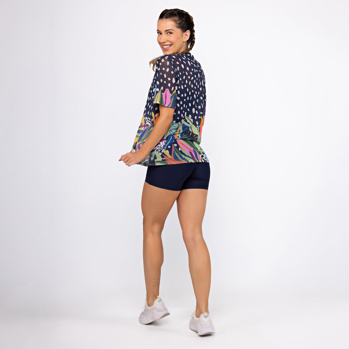 Camisão de Tule Estampado - Folhagem Colors