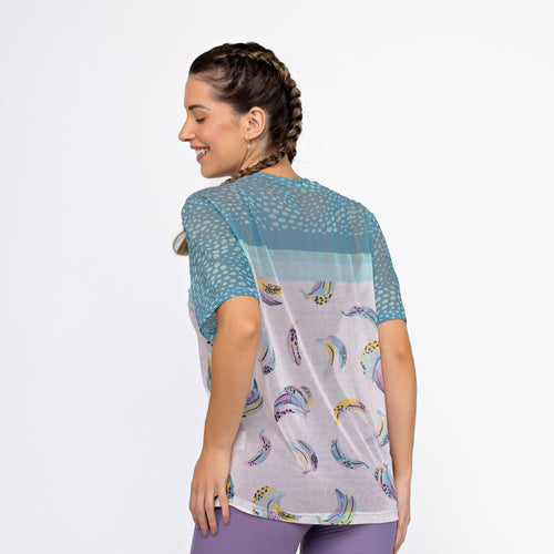 Camisão de Tule Estampado - Araras Aquarela