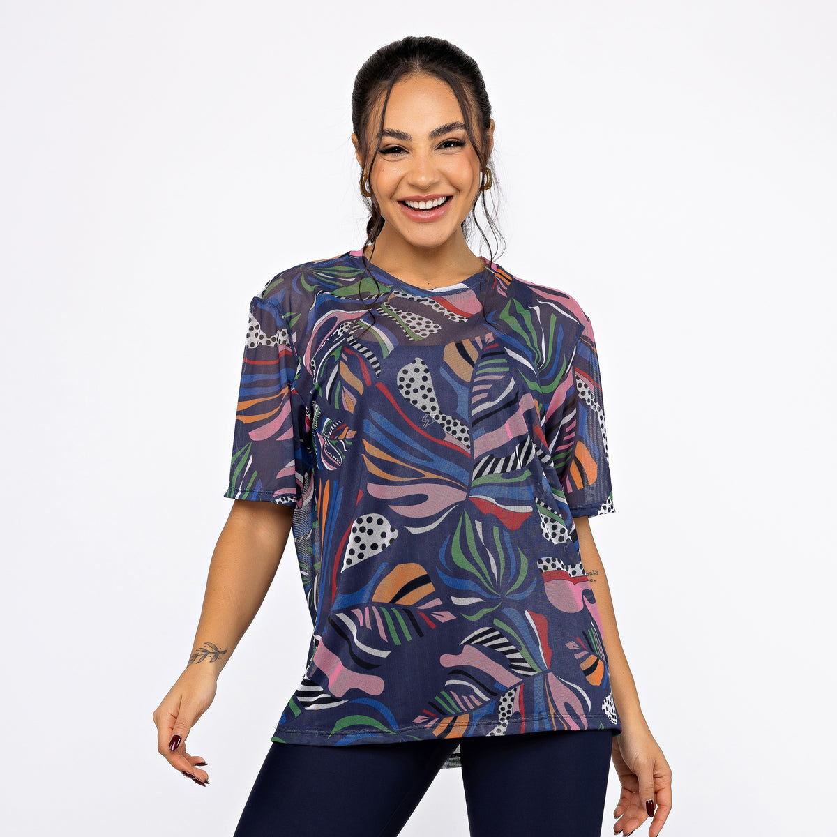 Camisão de Tule Estampado - Costela Pop