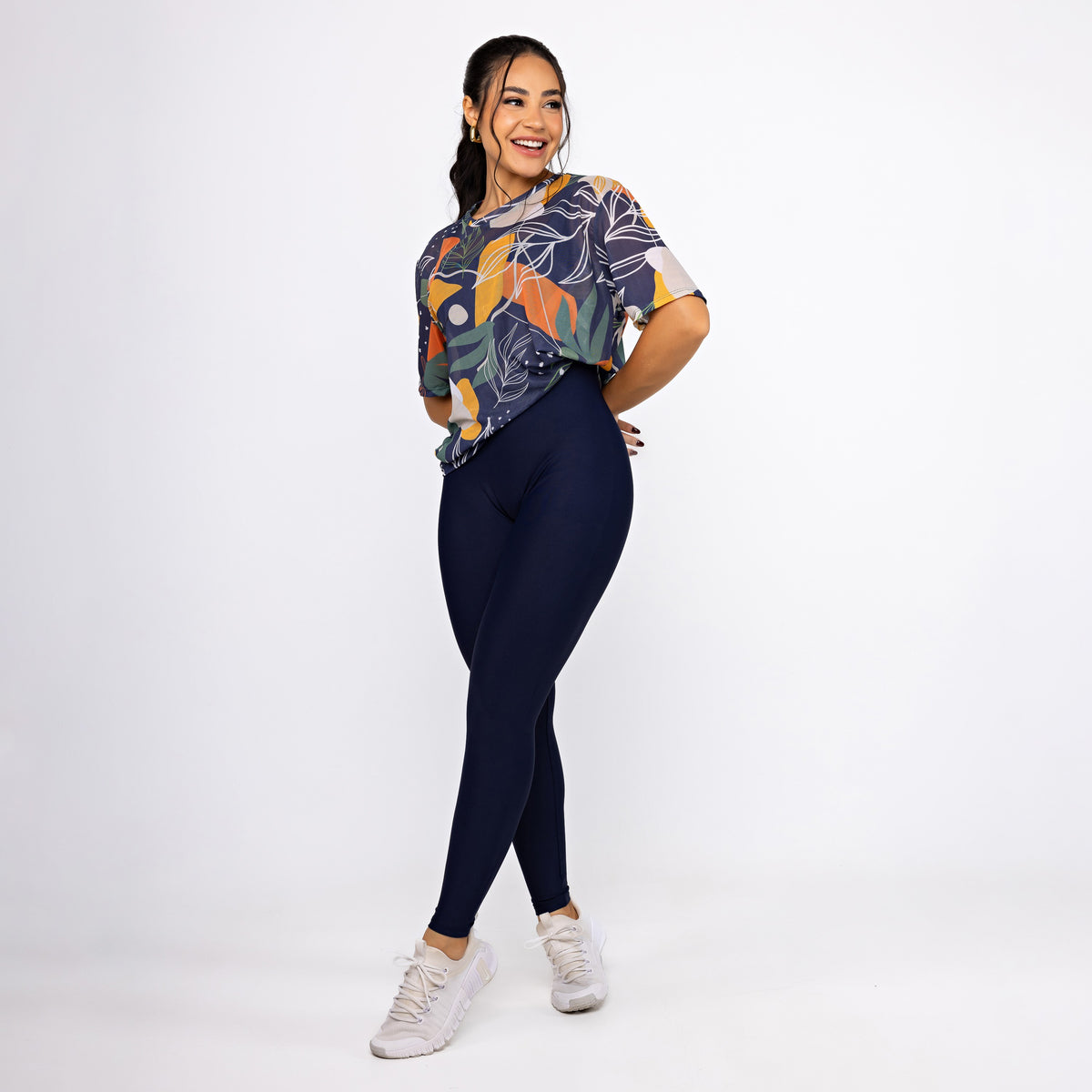 Camisão de Tule Estampado - Folhagem Aurora