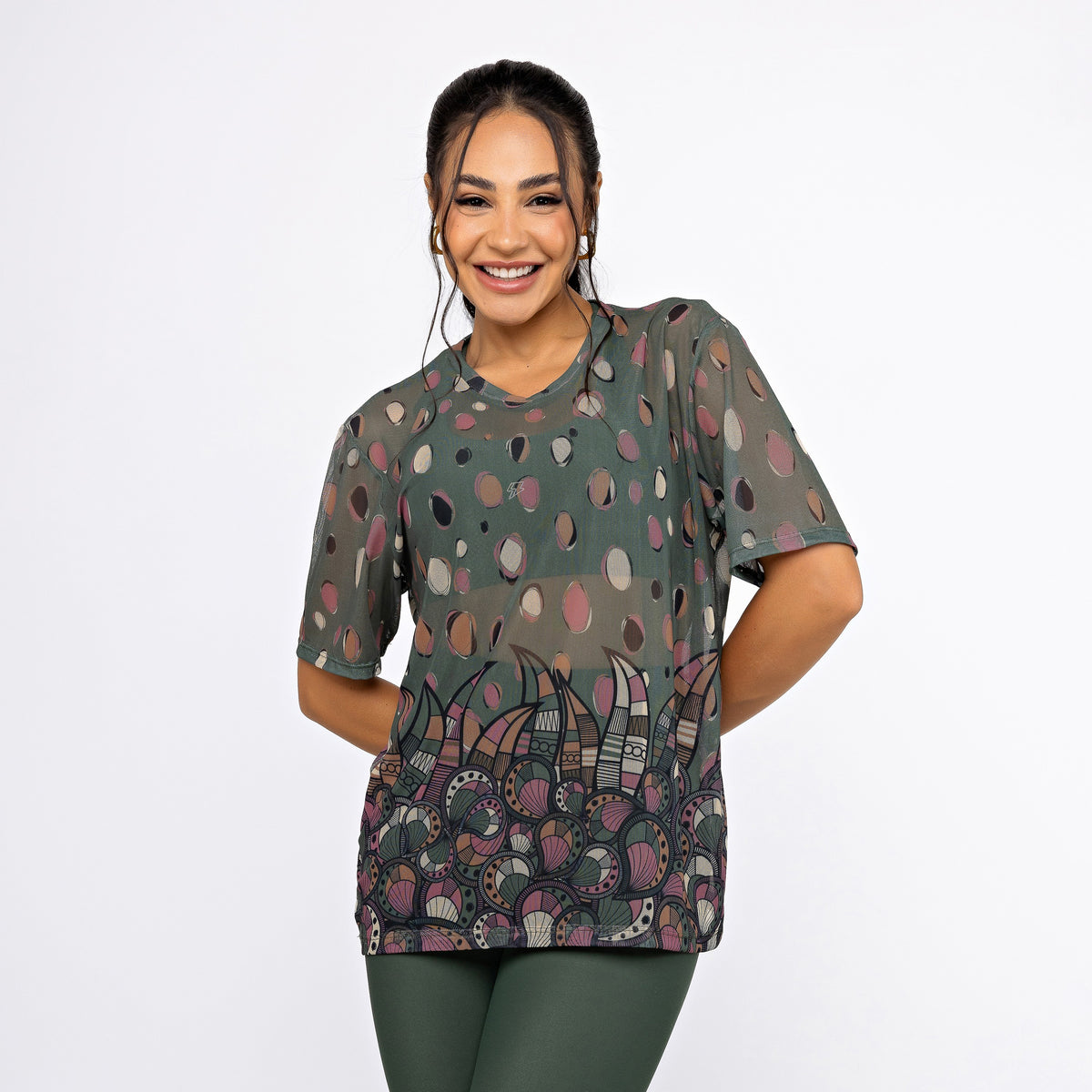 Camisão de Tule Estampado - Jardim de Inverno