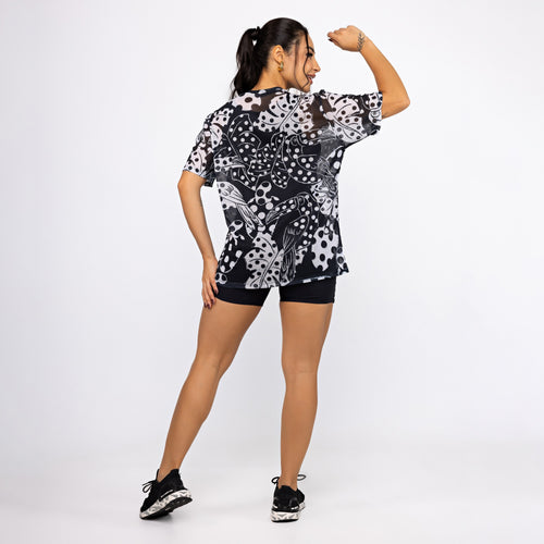Camisão de Tule Estampado - Tucaju