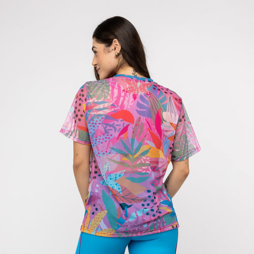 Camisão de Tule Estampado - Onça Pop