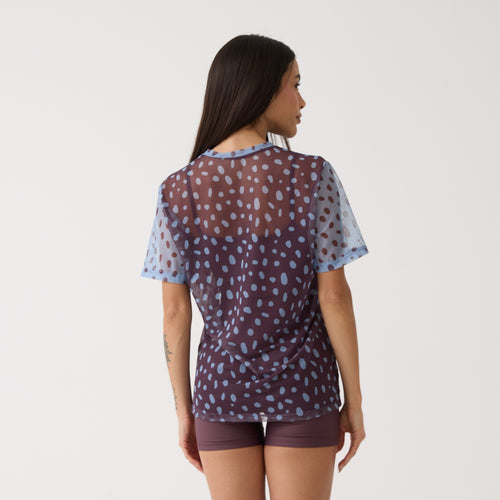 Camisão de Tule Estampado - Polka Dot