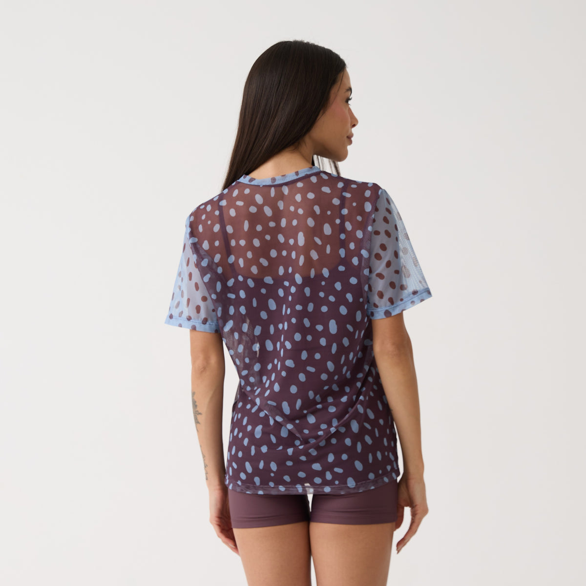 Camisão de Tule Estampado - Polka Dot