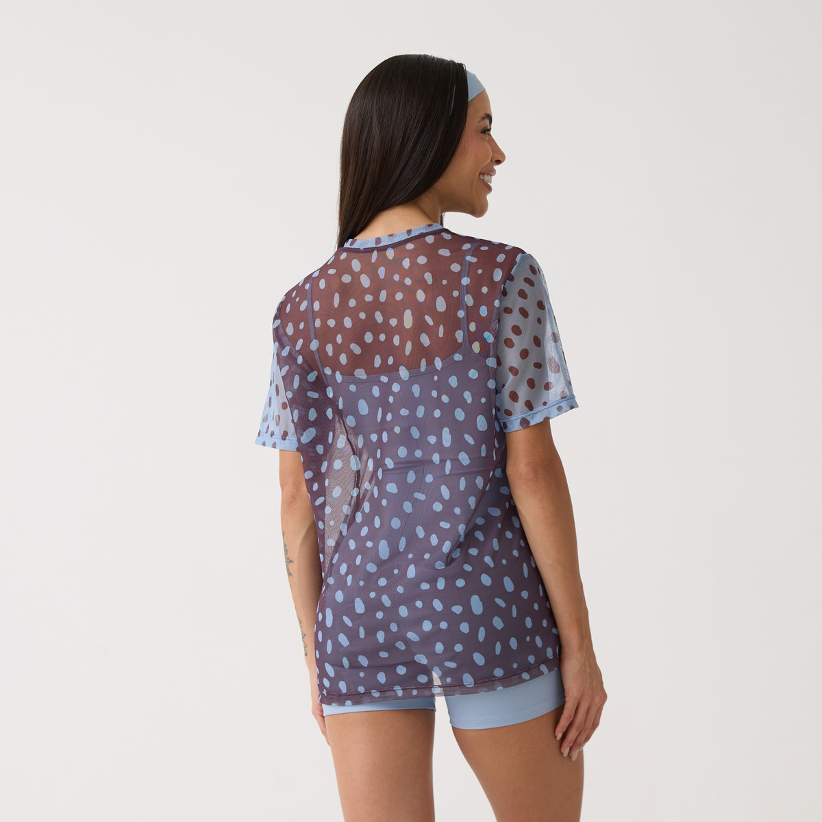 Camisão de Tule Estampado - Polka Dot