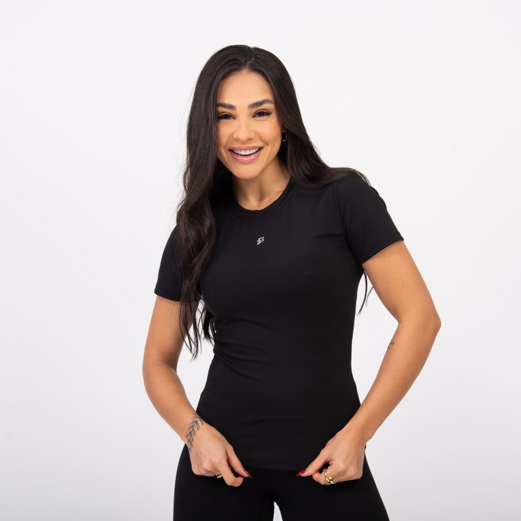 Blusa Baby Look Comfort - Preto