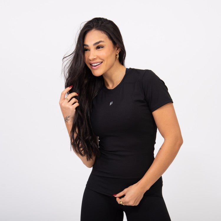 Blusa Baby Look Comfort - Preto
