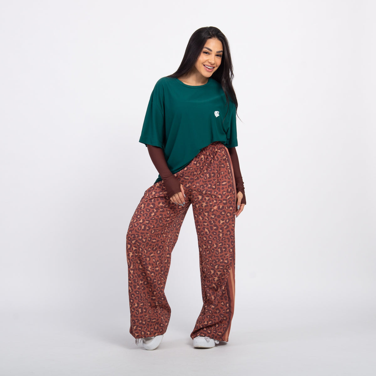 T-shirt Oversized Sport Atleta - Esmeralda & Off White
