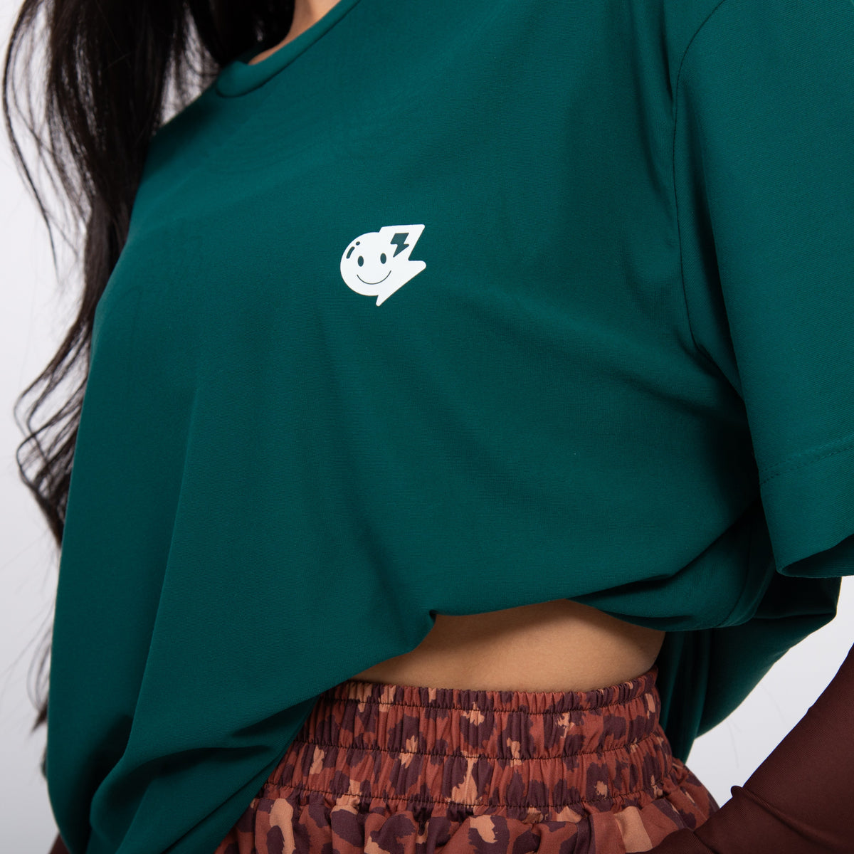 T-shirt Oversized Sport Atleta - Esmeralda & Off White