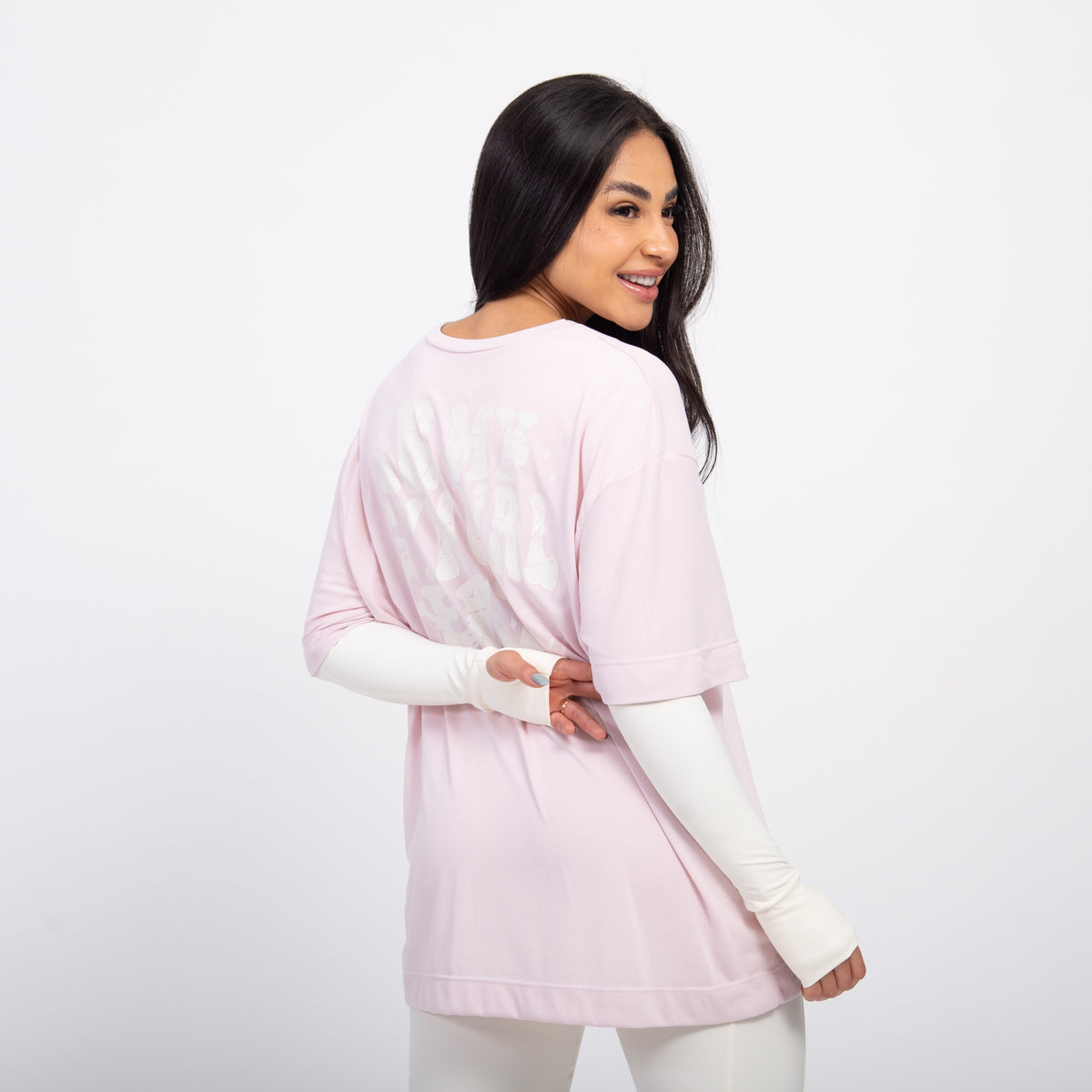 T-shirt Oversized Sport Gym Girl - Ballet & Off White