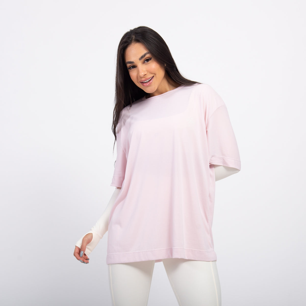 T-shirt Oversized Sport Gym Girl - Ballet & Off White