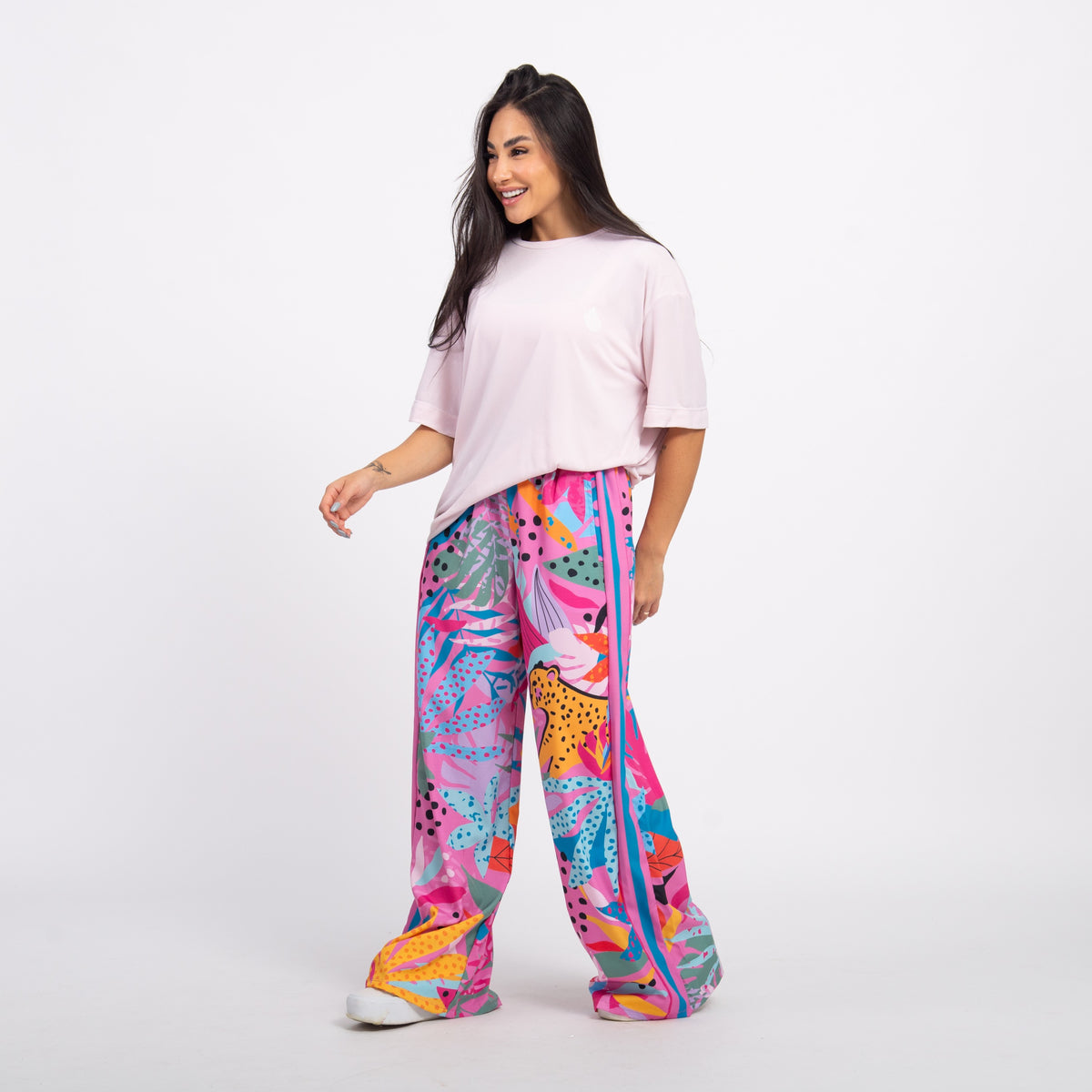 T-shirt Oversized Sport Have Fun - Ballet & Off White