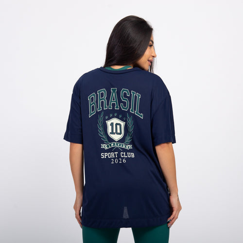 T-shirt Oversized Sport Club Brasil - Marinho Profundo