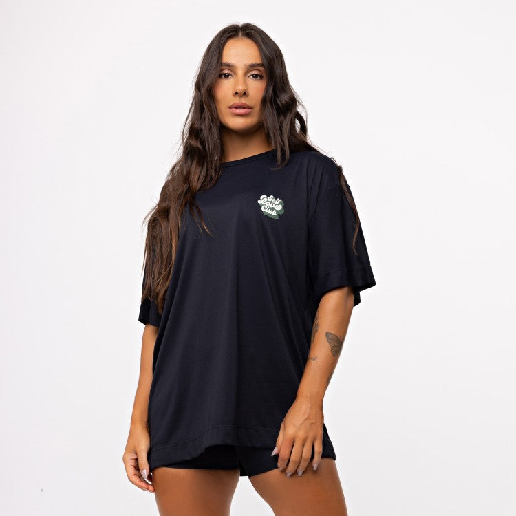 T-SHIRT OVERSIZED SPORT SELF CLUB - PRETO