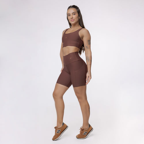 Bermuda Básica com Bolso - Café