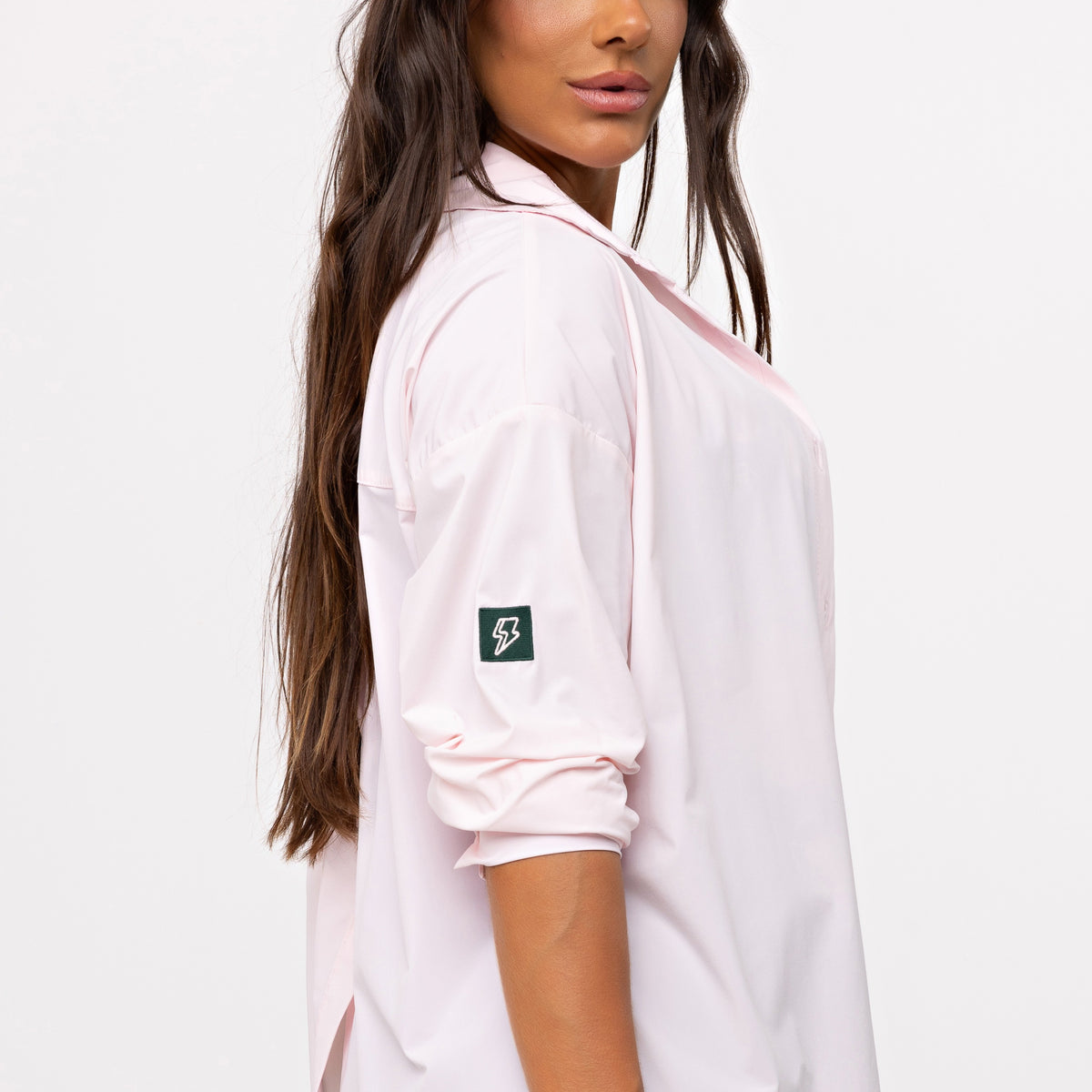 Camisa Oversized Athleisure Tech - Rosa Bebê