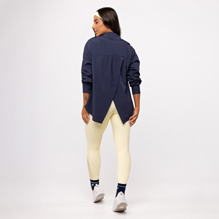 Camisa Oversized Athleisure Tech - Marinho Soft
