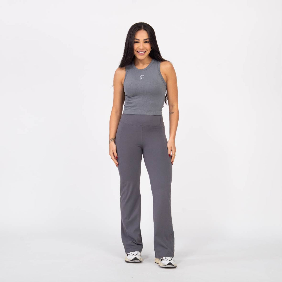 Calça Flaire Soft com Bolso - Cinza Névoa