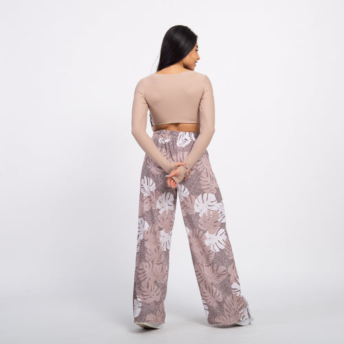 Calça Sport High Tech Estampada - Costela Nude