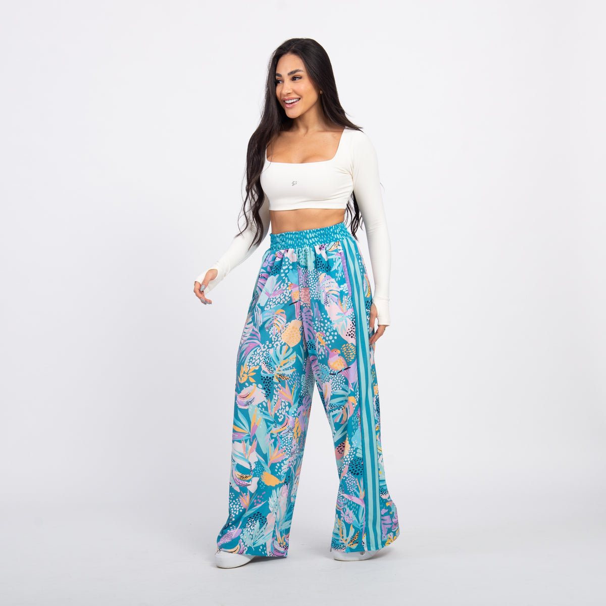Calça Sport High Tech Estampada - Araras Aquarela