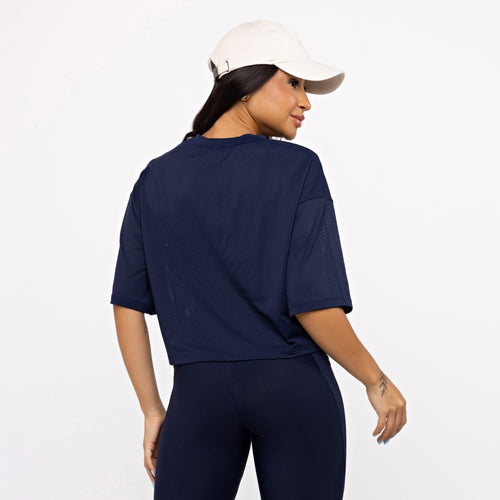 Cropped Mesh - Marinho Profundo